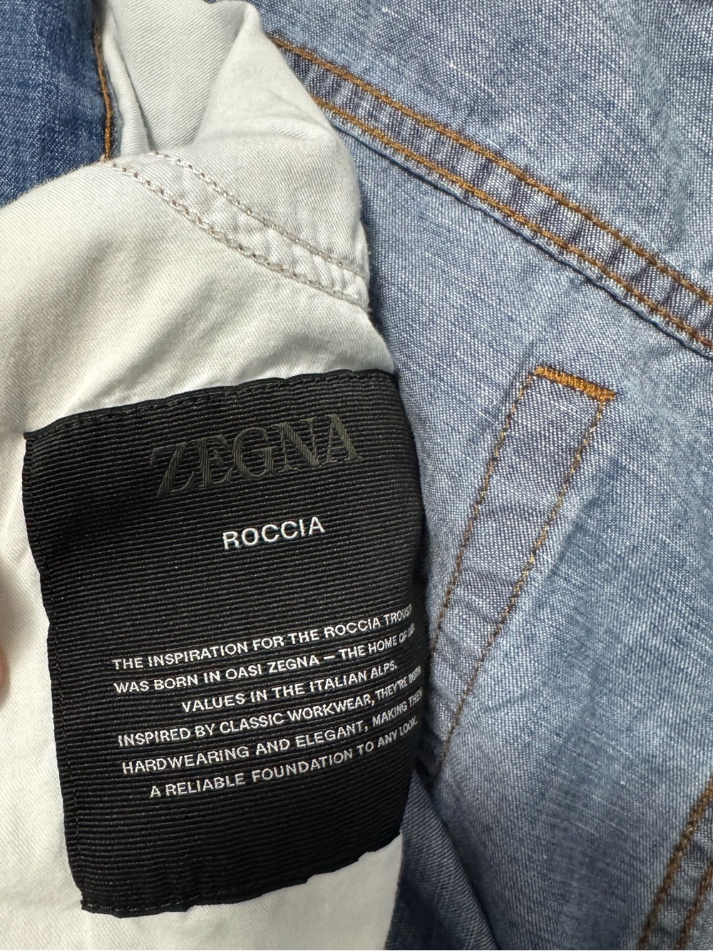 ❌SOLD❌115 ZEGNA Men's Slim Fit Roccia City Cotton-Linen Jeans - Blue, 36R - Picture 10 of 16